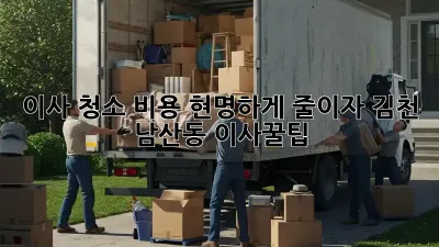 이사 청소 비용, 현명하게 줄이자! 김천 남산동 이사꿀팁